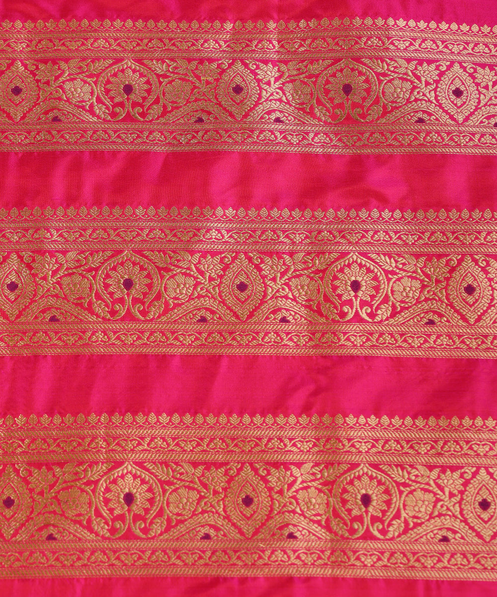Hot_Pink_Handloom_Pure_Katan_Silk_Brocade_Banarasi_With_Meenakari_WeaverStory_06