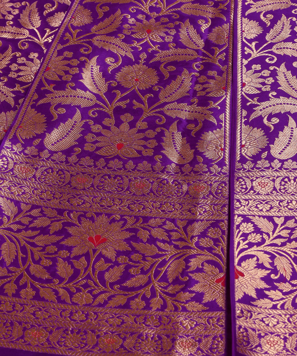 Blue_Handloom_Pure_Katan_Silk_Banarasi_Lehenga_With_Meenakari_WeaverStory_04