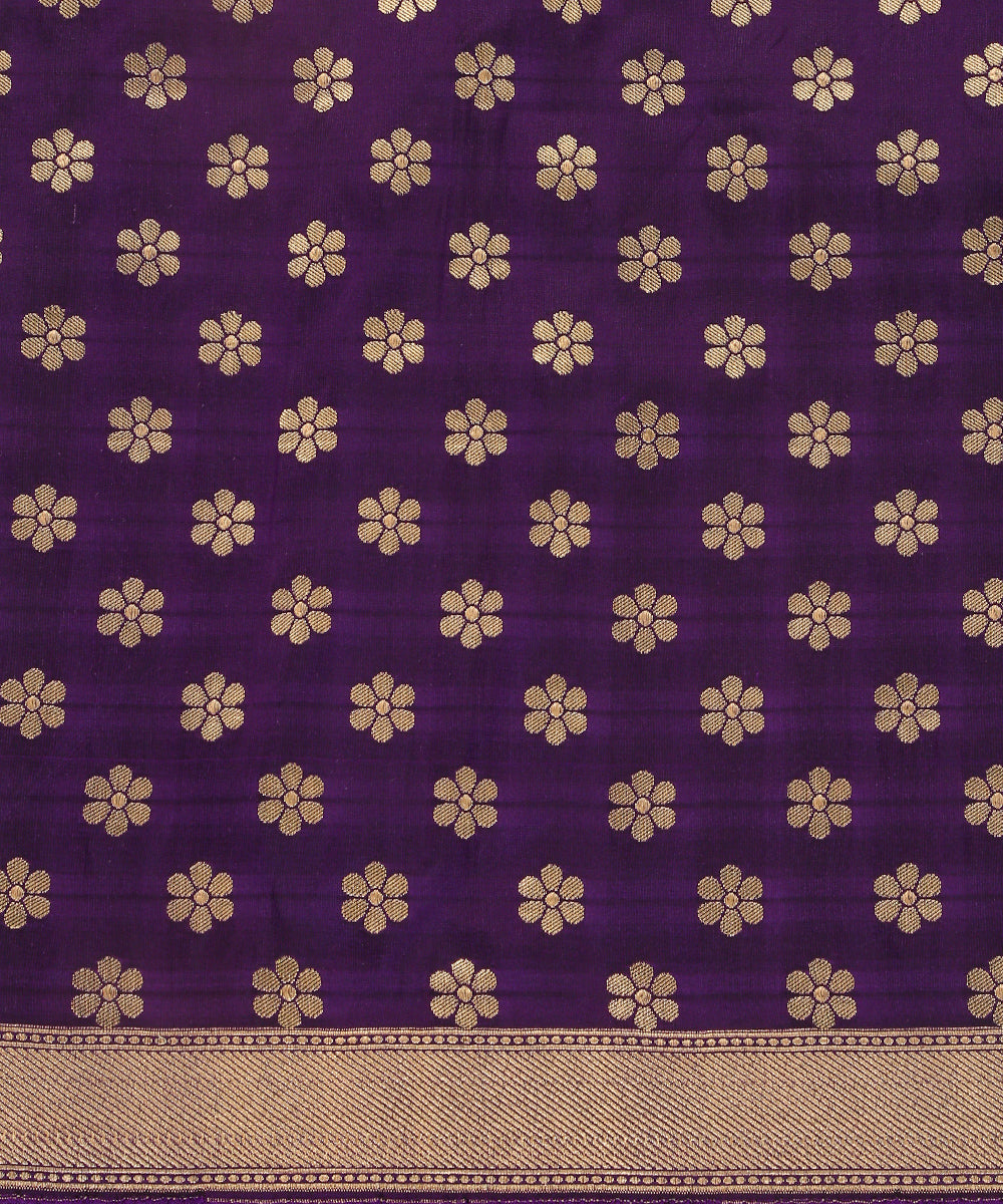 Purple_Handloom_Pure_Katan_Silk_Kadhwa_Banarasi_Lehenga_With_Meenakari_WeaverStory_06