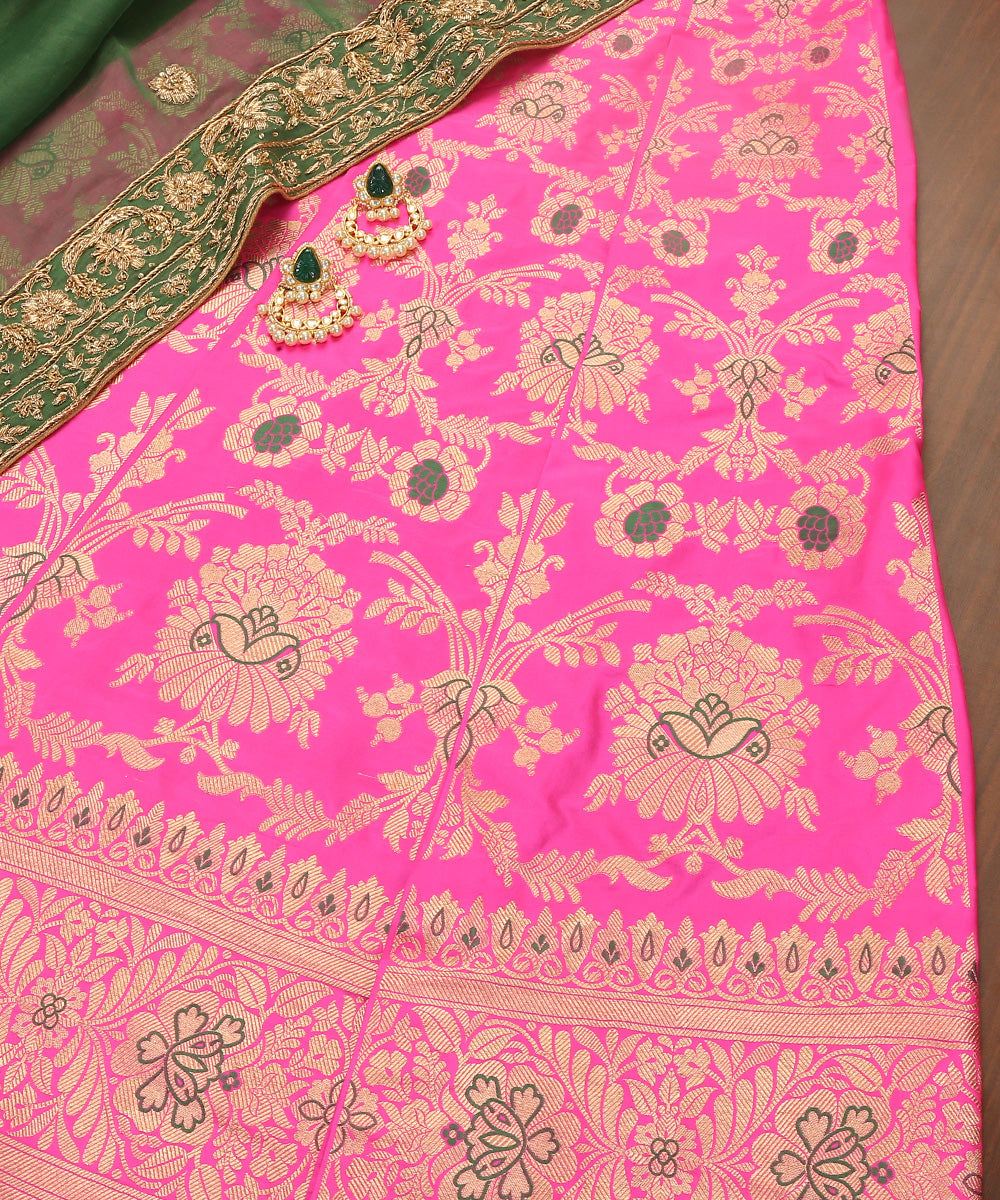 Hot_Pink_Handloom_Pure_Katan_Silk_Meenakari_Banarasi_Lehenga_WeaverStory_01
