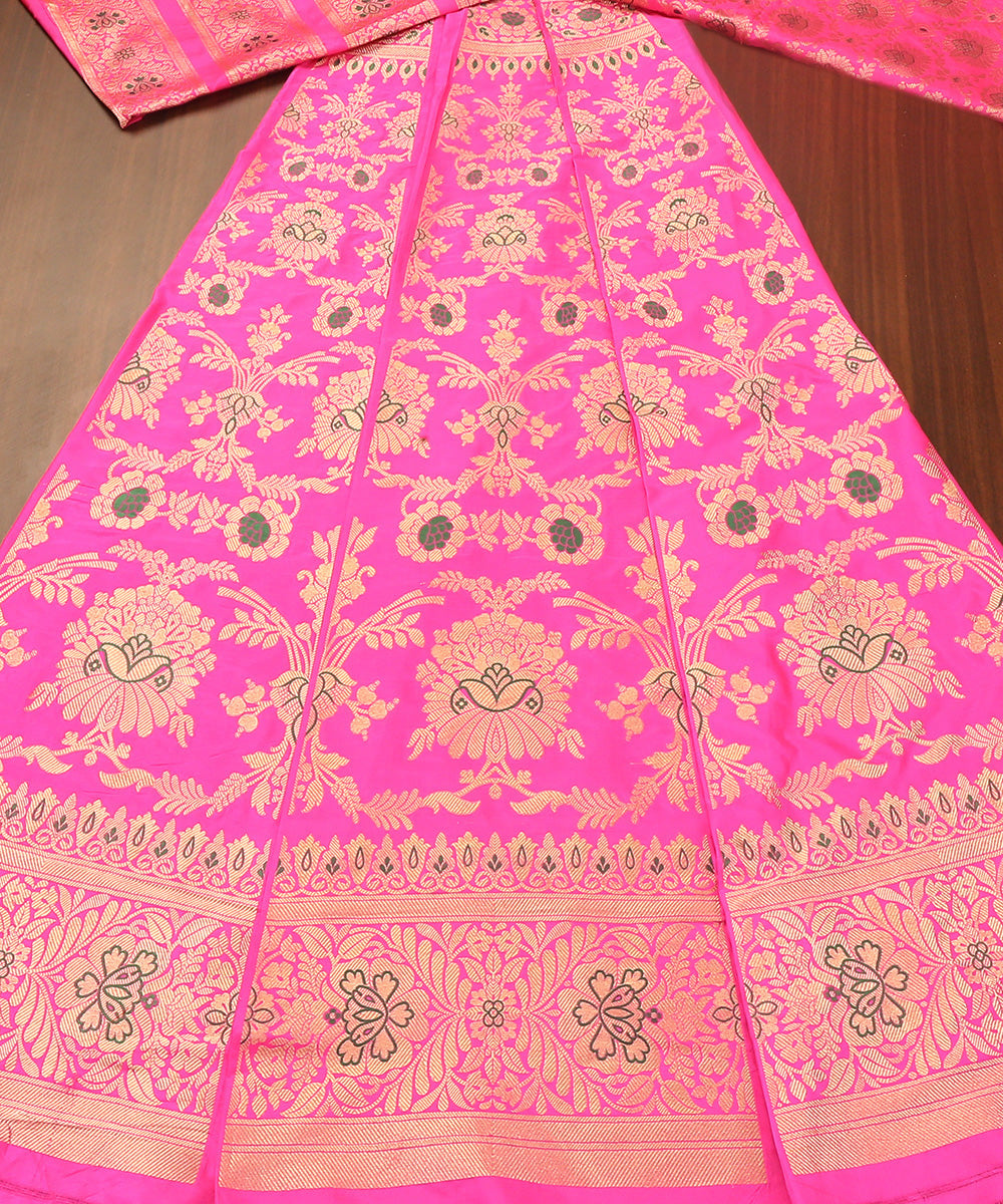 Hot_Pink_Handloom_Pure_Katan_Silk_Meenakari_Banarasi_Lehenga_WeaverStory_02