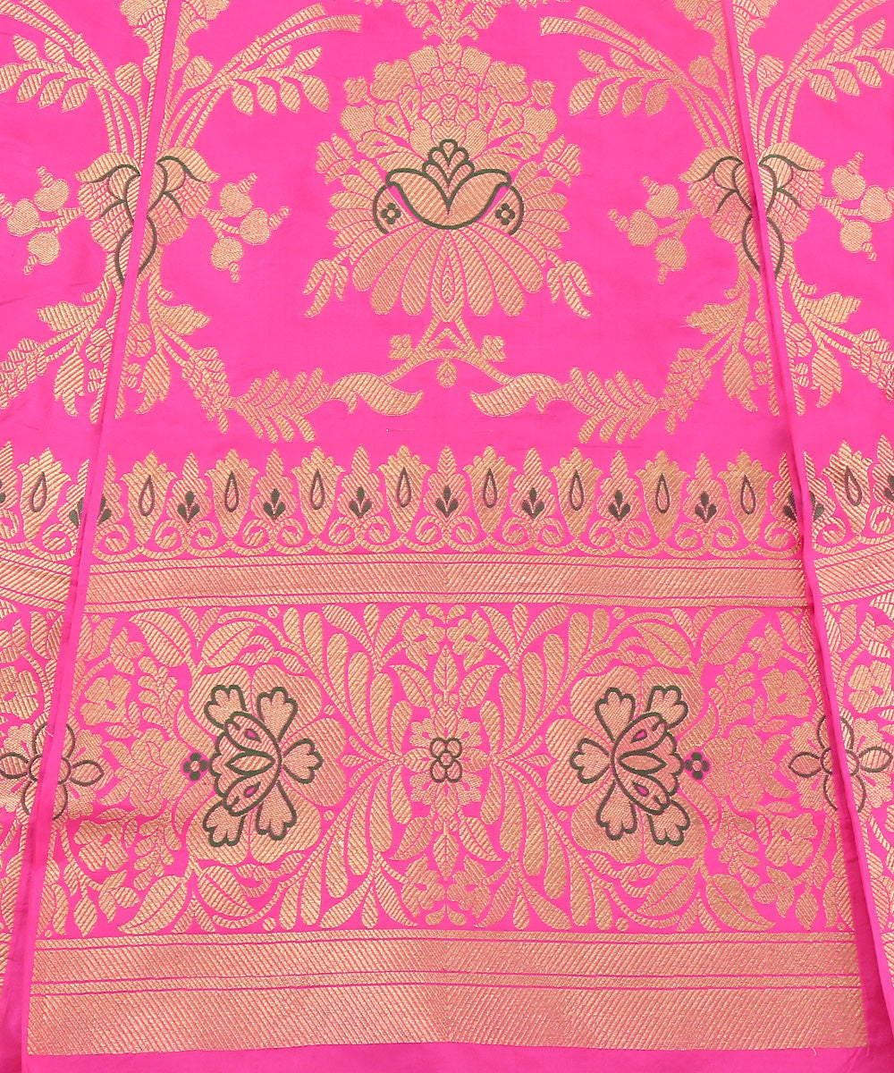 Hot_Pink_Handloom_Pure_Katan_Silk_Meenakari_Banarasi_Lehenga_WeaverStory_03