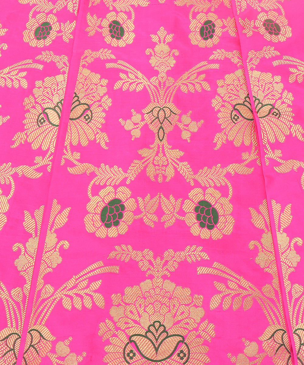 Hot_Pink_Handloom_Pure_Katan_Silk_Meenakari_Banarasi_Lehenga_WeaverStory_04
