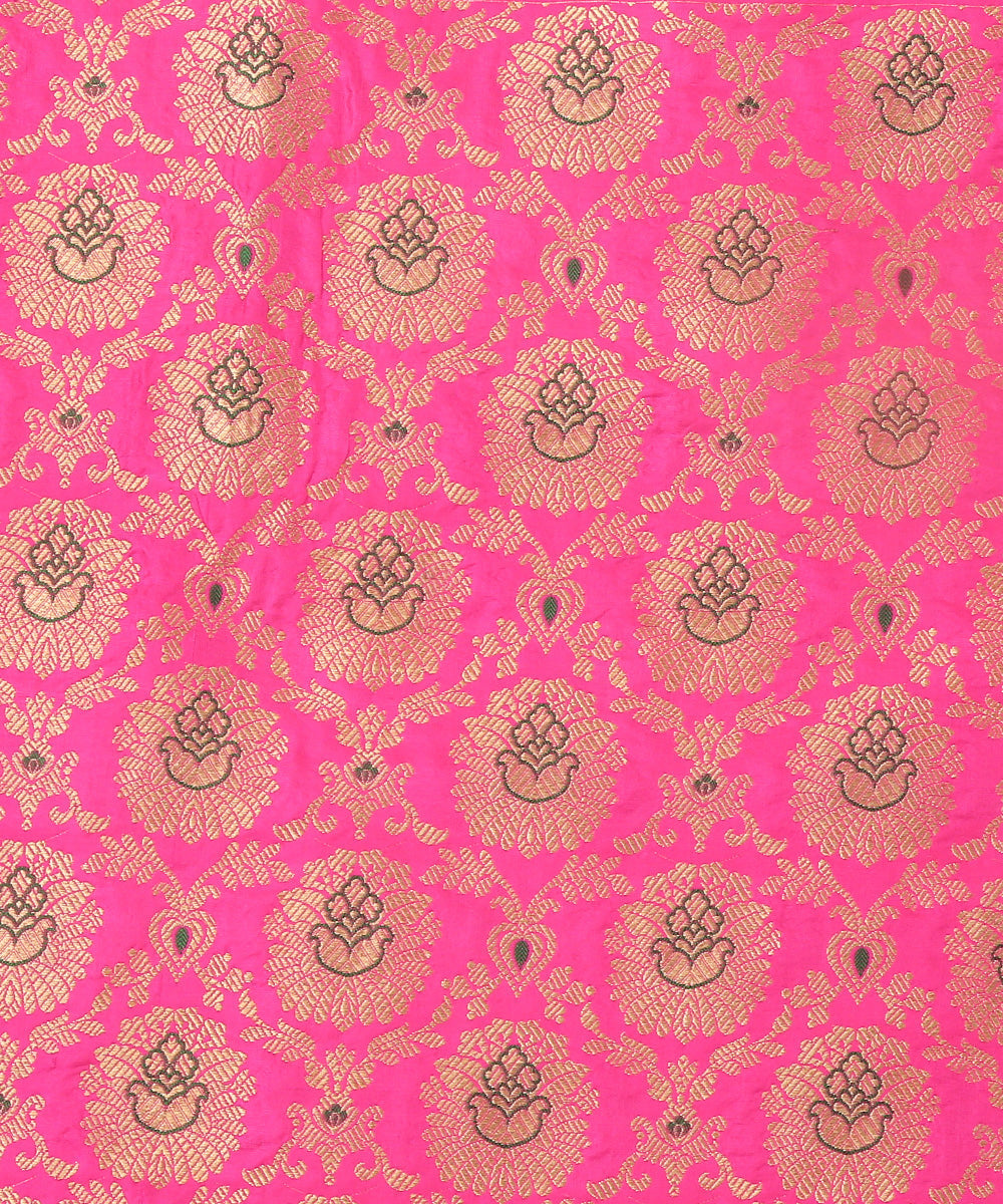Hot_Pink_Handloom_Pure_Katan_Silk_Meenakari_Banarasi_Lehenga_WeaverStory_05