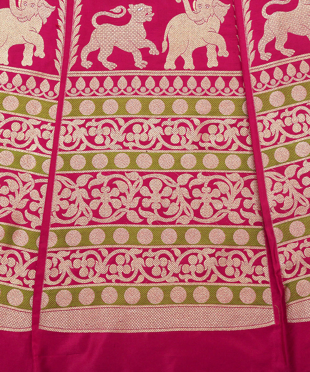 Handloom_Pink_Shikargah_Banarasi_Lehenga_With_Zari_Threads_WeaverStory_05