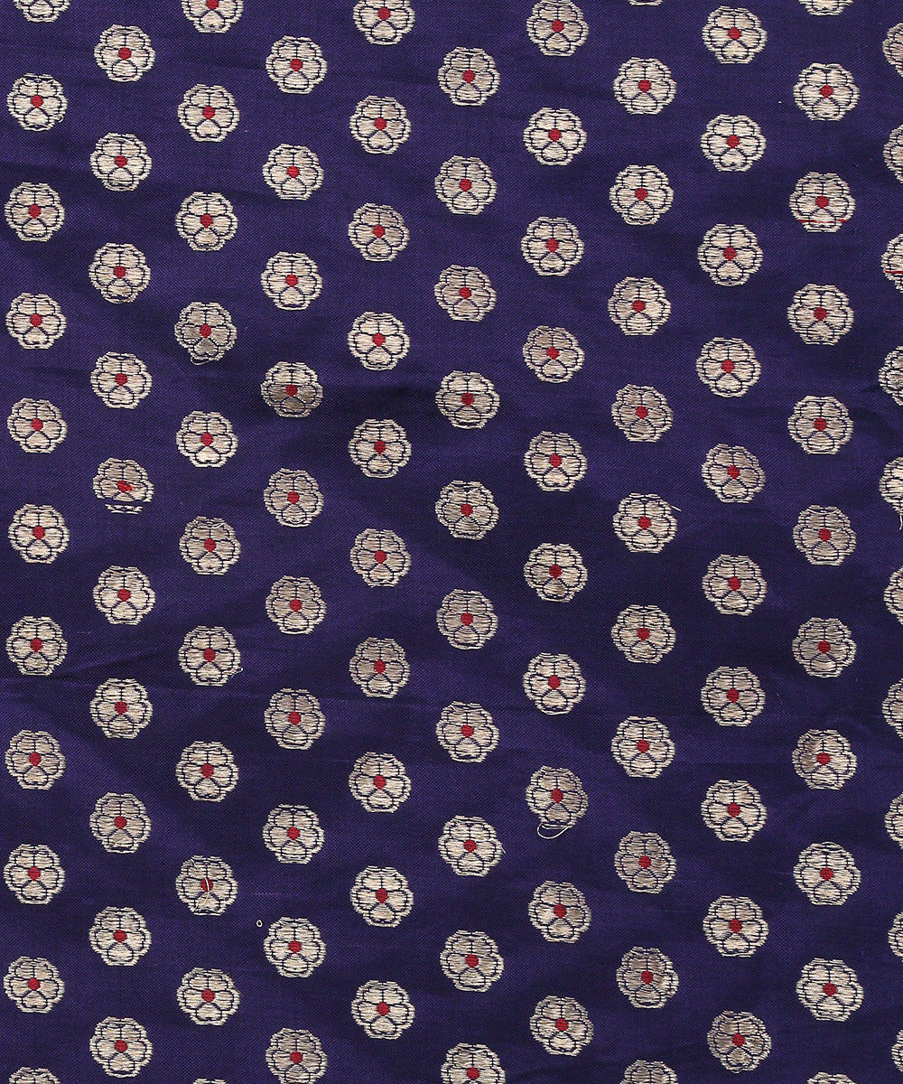 Handloom_Blue_Shikargah_Banarasi_Lehenga_With_Silver_Zari_WeaverStory_06