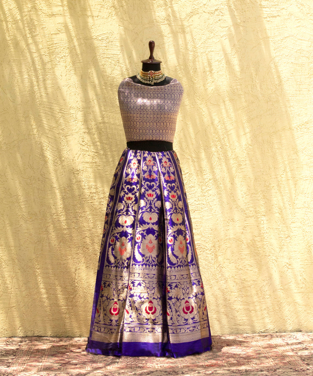 Blue_Pure_Katan_Silk_Handloom_Banarasi_Lehenga_with_Meenakari_WeaverStory_01
