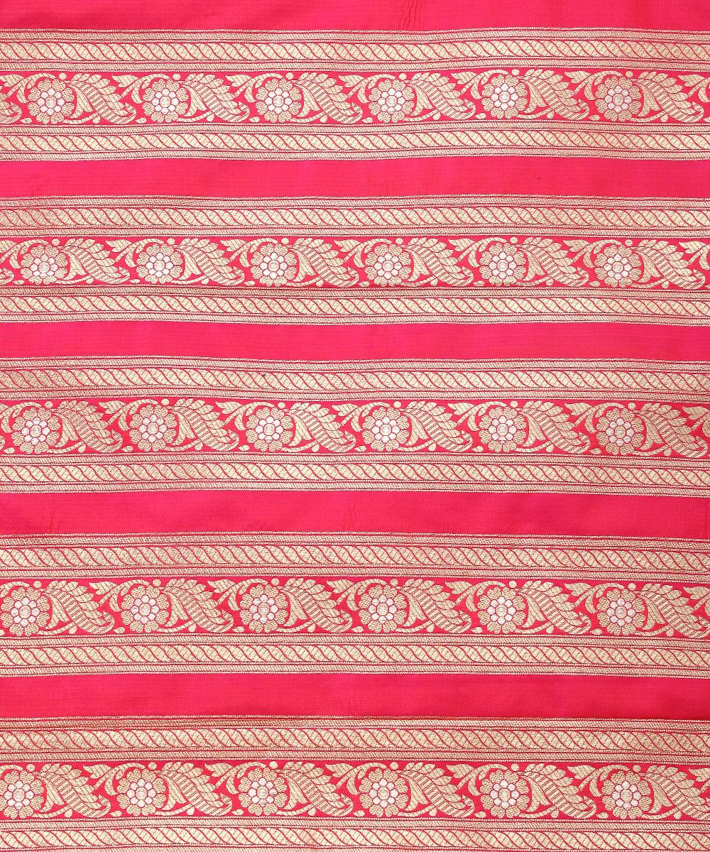 Pink_Handloom_Banarasi_Lehenga_With_Brocade_Blouse_And_Zari_Border_WeaverStory_06