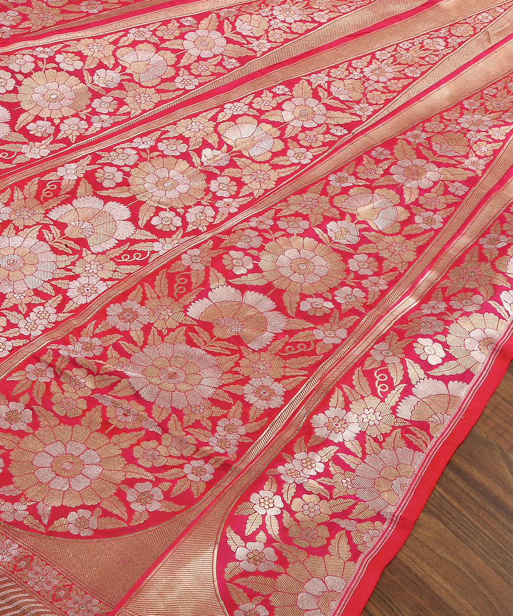 Handloom_Pink_Banarasi_Lehenga_With_Brocade_Blouse_And_Zari_Border_WeaverStory_04