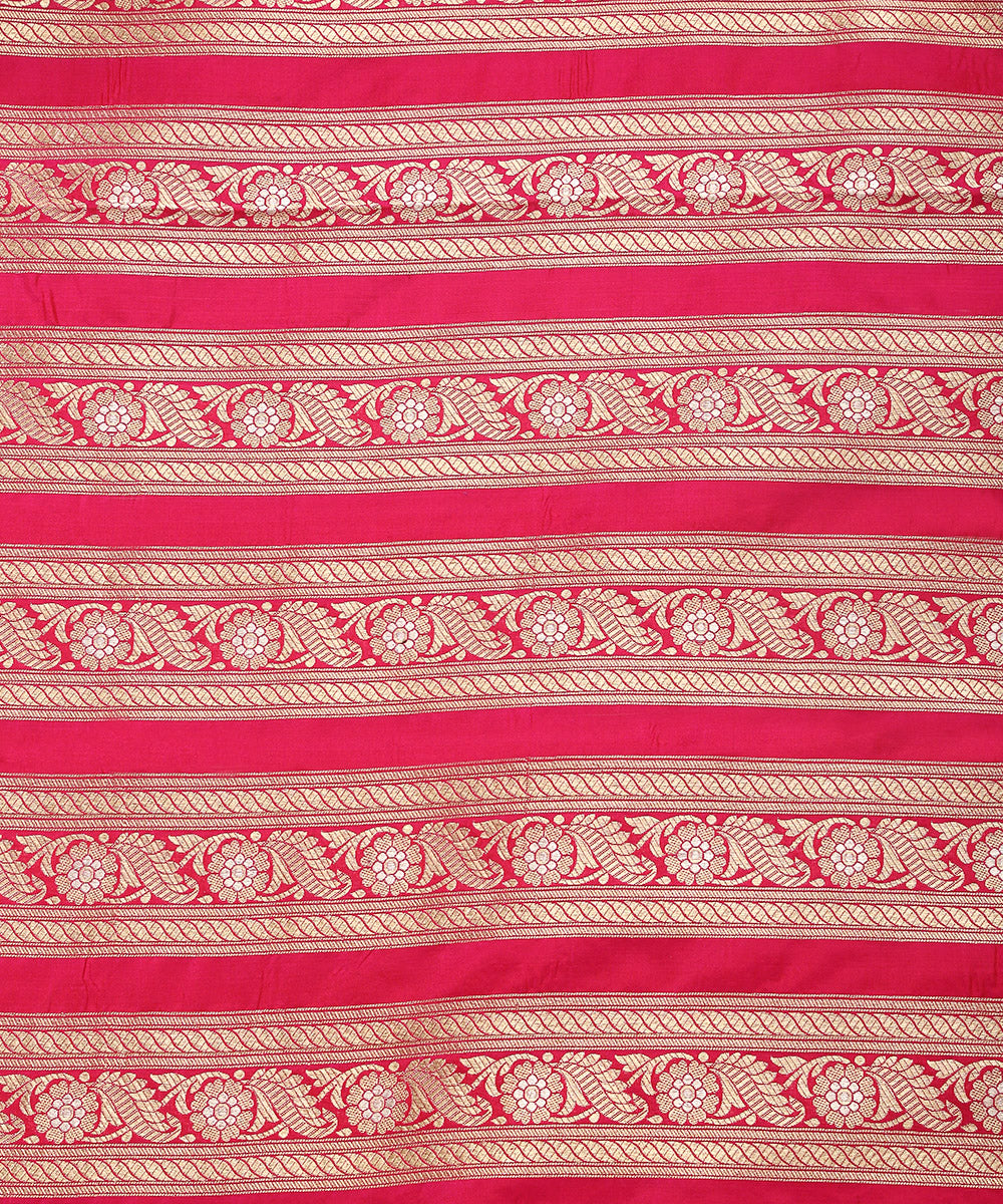 Rani_Pink_Handloom_Banarasi_Lehenga_With_Brocade_Zari_Blouse_And_Border_WeaverStory_06