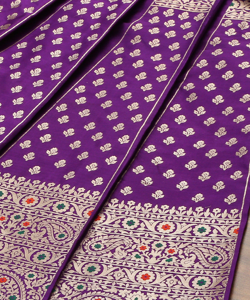 Purple_Handloom_Pure_Katan_Silk_Banarasi_Lehenga_with_Meenakari_Skirt_Border_WeaverStory_04