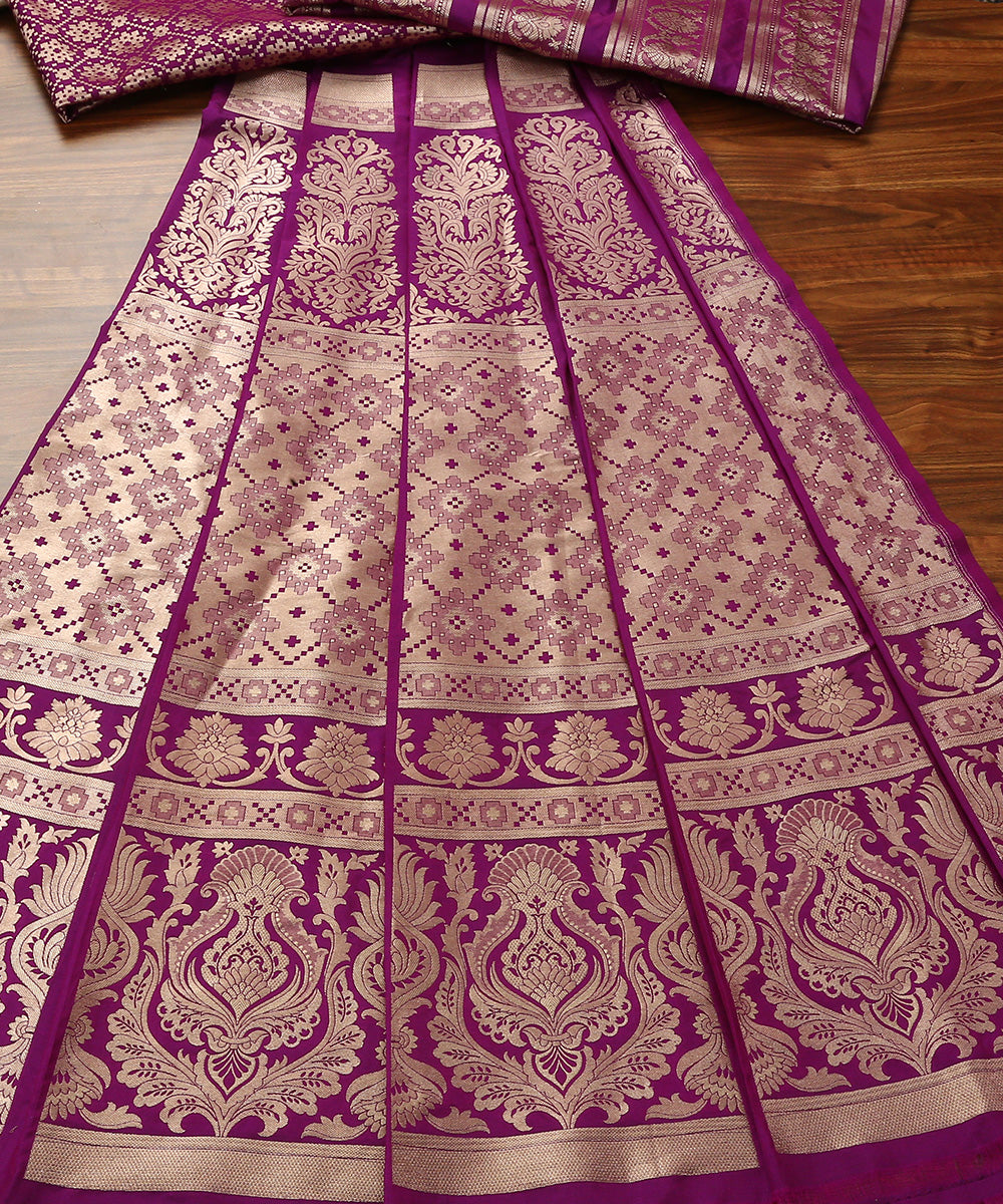 Handloom_Purple_Antique_Zari_Purple_Pure_Katan_Silk_Banarasi_Lehenga_with_Cutwork_Weave_WeaverStory_02