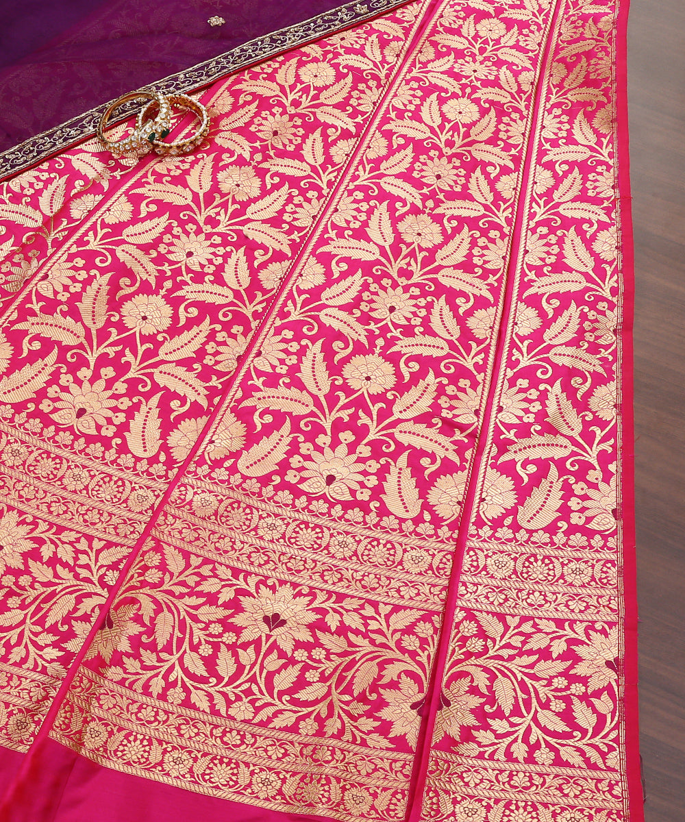 Handloom_Rani_Pink_Pure_Katan_Silk_Banarasi_Lehenga_With_Meenakari_WeaverStory_01
