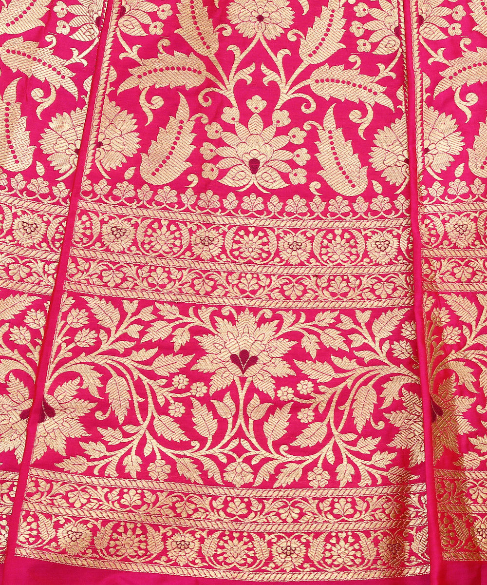 Handloom_Rani_Pink_Pure_Katan_Silk_Banarasi_Lehenga_With_Meenakari_WeaverStory_04