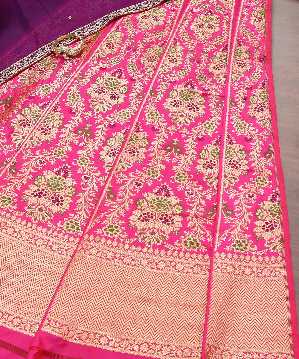 Hot_Pink_Handloom_Firdaus_Pure_Katan_Silk_Banarasi_Lehenga_WeaverStory_01