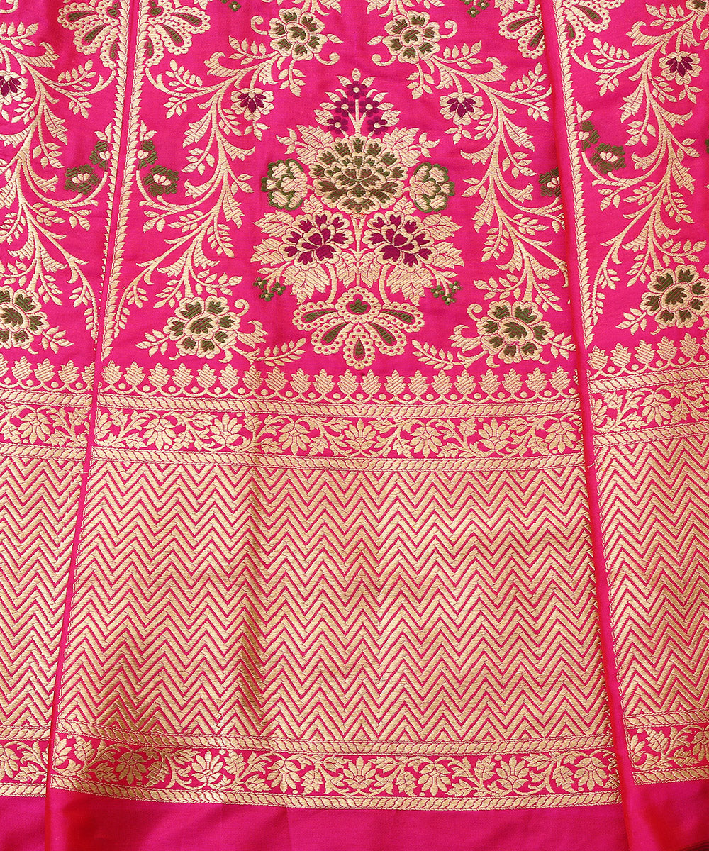 Hot_Pink_Handloom_Firdaus_Pure_Katan_Silk_Banarasi_Lehenga_WeaverStory_04