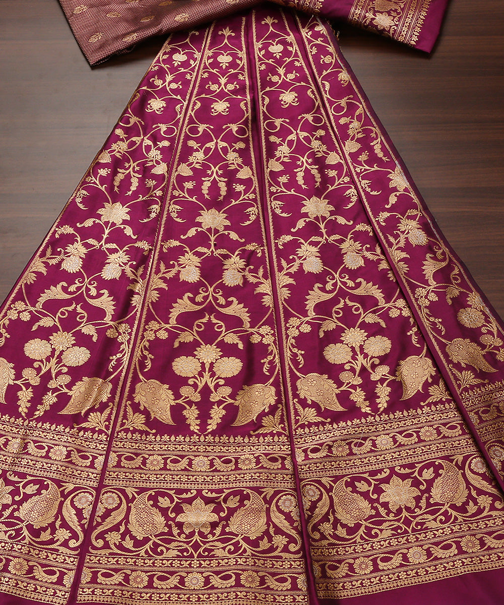 Handloom_Wine_Pure_Katan_Silk_Banarasi_Lehenga_With_Silver_Meenakari_WeaverStory_02