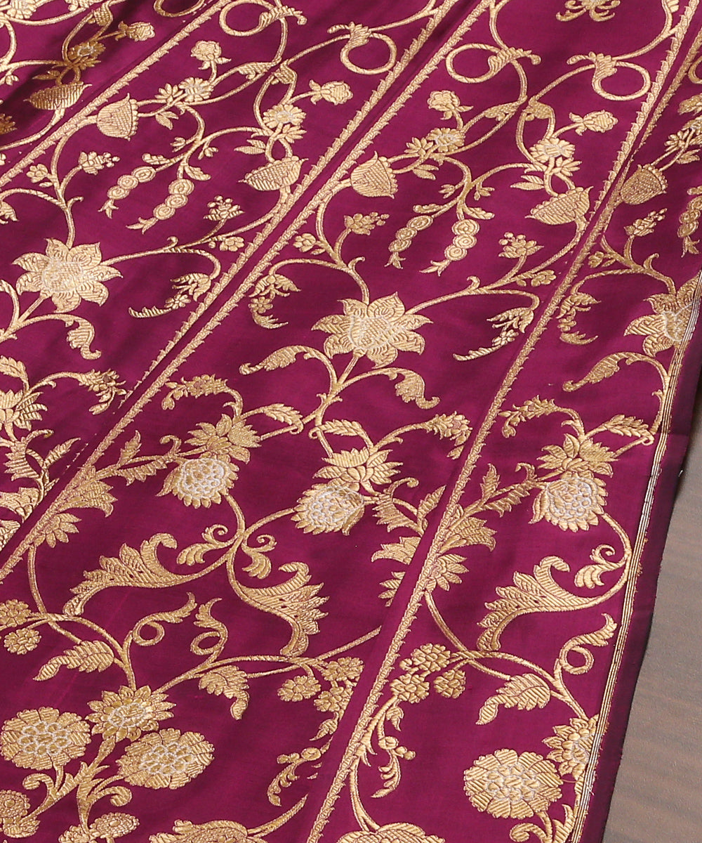 Handloom_Wine_Pure_Katan_Silk_Banarasi_Lehenga_With_Silver_Meenakari_WeaverStory_03