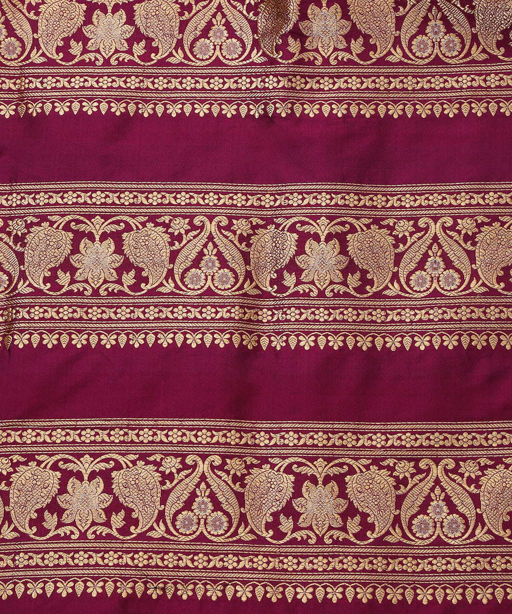 Handloom_Wine_Pure_Katan_Silk_Banarasi_Lehenga_With_Silver_Meenakari_WeaverStory_05