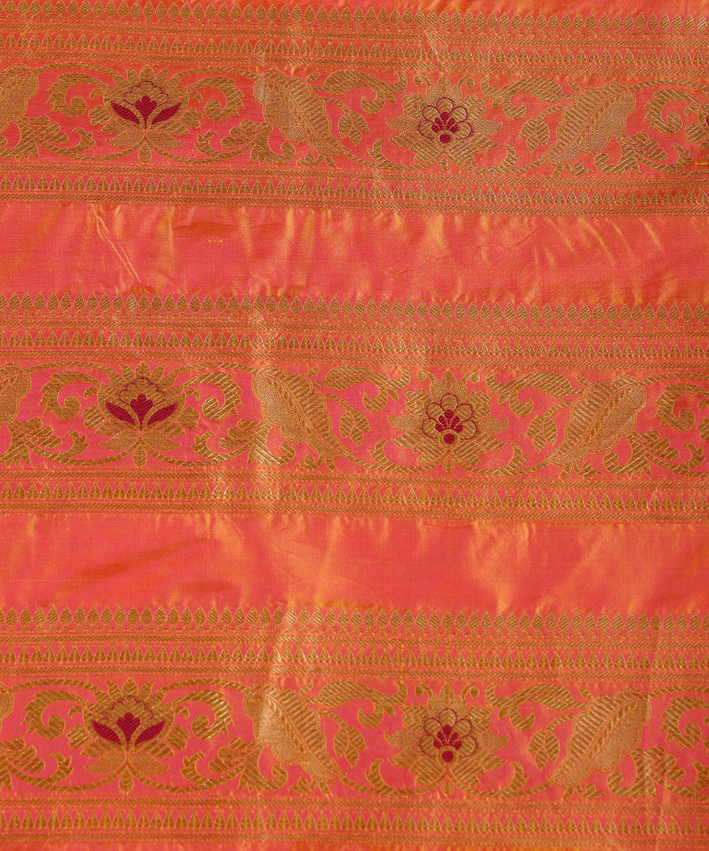 Pink_And_Orange_Dual_Tone_Handloo_Pure_Katan_Silk_Banarasi_Lehenga_With_Meenakari_WeaverStory_06