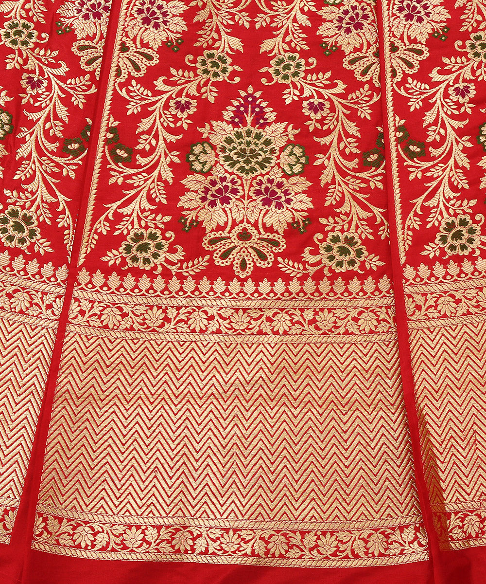 Handloom_Red_Pure_Katan_Silk_Banarasi_Meenakari_Lehenga_WeaverStory_04