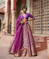 Purple_Handloom_Pure_Katan_Silk_Bageecha_Banarasi_Lehenga_with_Blouse_and_Silk_Dupatta_WeaverStory_01