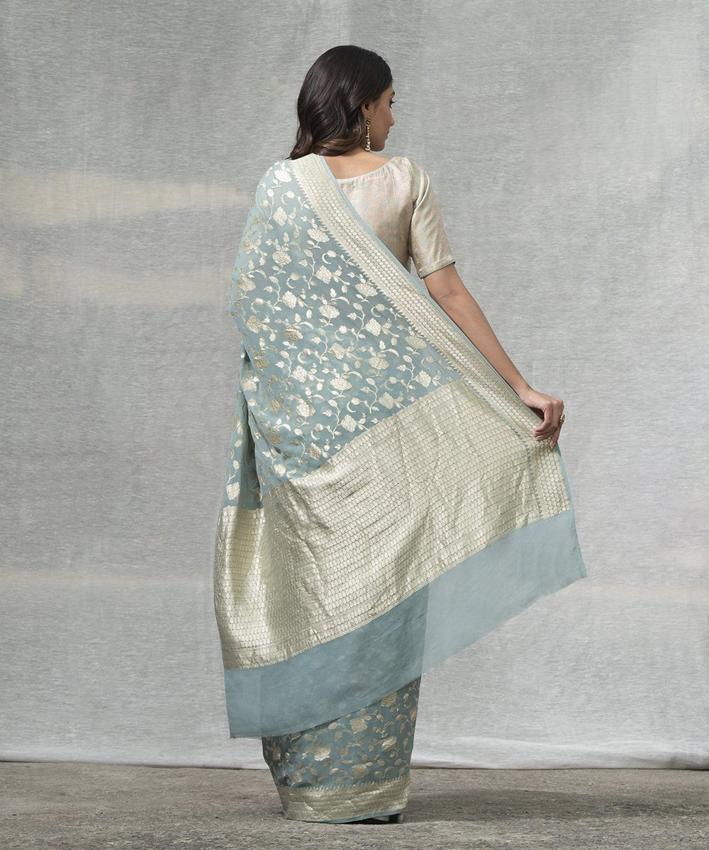 Light_Blue_Handloom_Georgette_Jangla_Banarasi_Saree_with_Zari_Floral_Jaal_WeaverStory_03