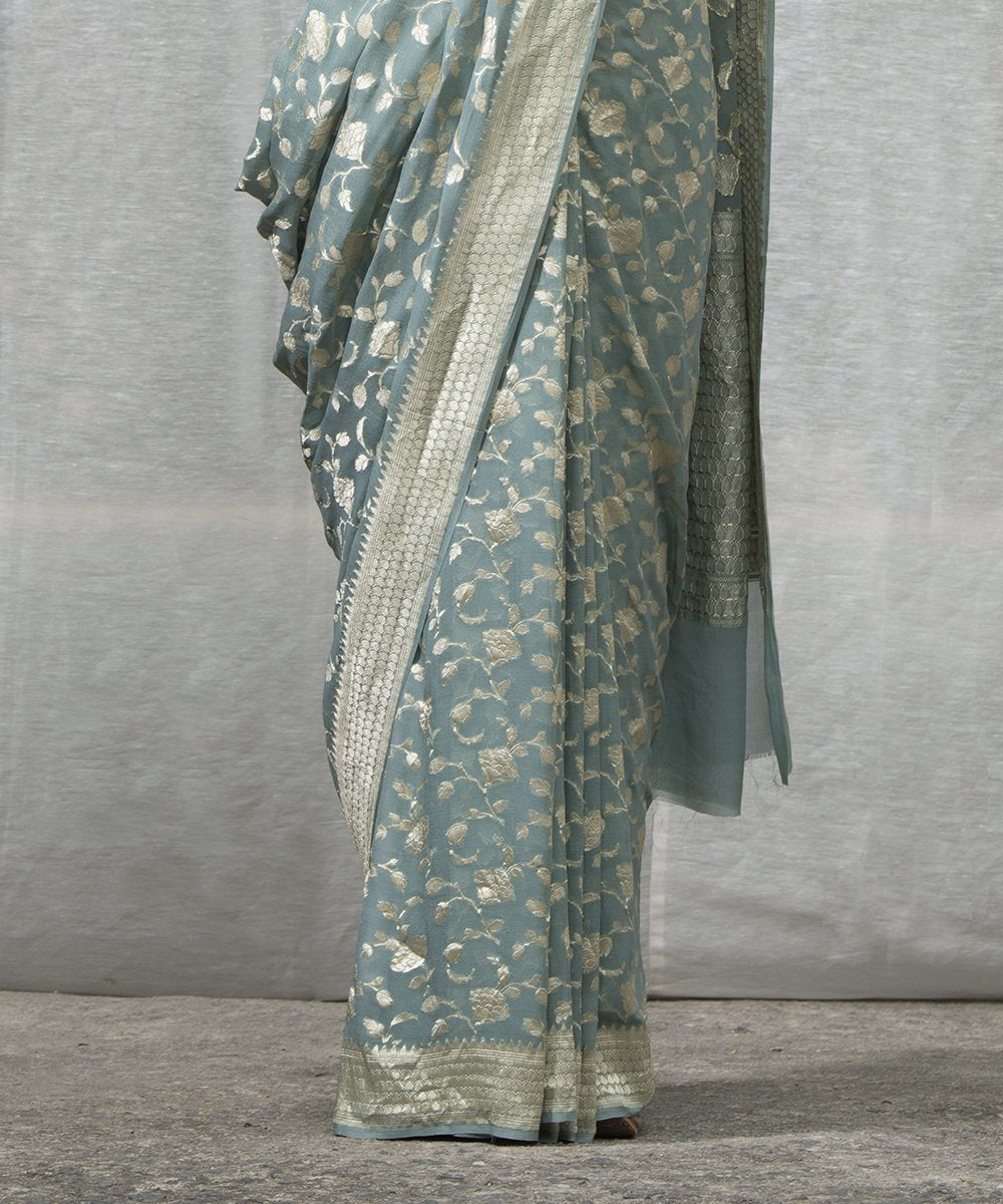 Light_Blue_Handloom_Georgette_Jangla_Banarasi_Saree_with_Zari_Floral_Jaal_WeaverStory_04