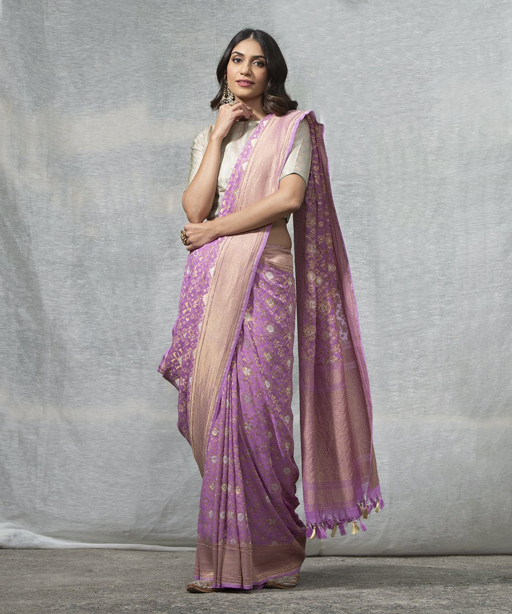 Light_Mauve_Handloom_Pure_Georgette_Banarasi_Patola_Saree_WeaverStory_02