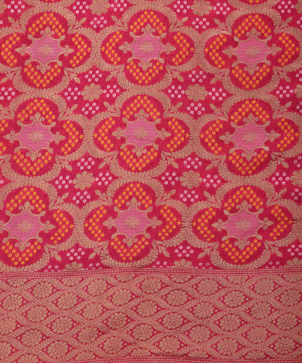Pink_Pure_Georgette_Banarasi_Bandhej_Dupatta_WeaverStory_03
