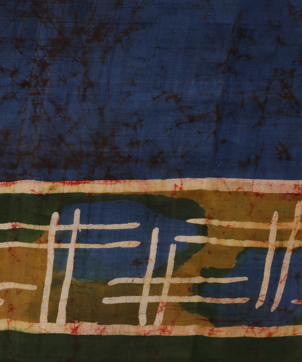 Handloom_Mustard_and_Blue_Maroon_Hand_Batik_Mulberry_Silk_Saree_WeaverStory_06