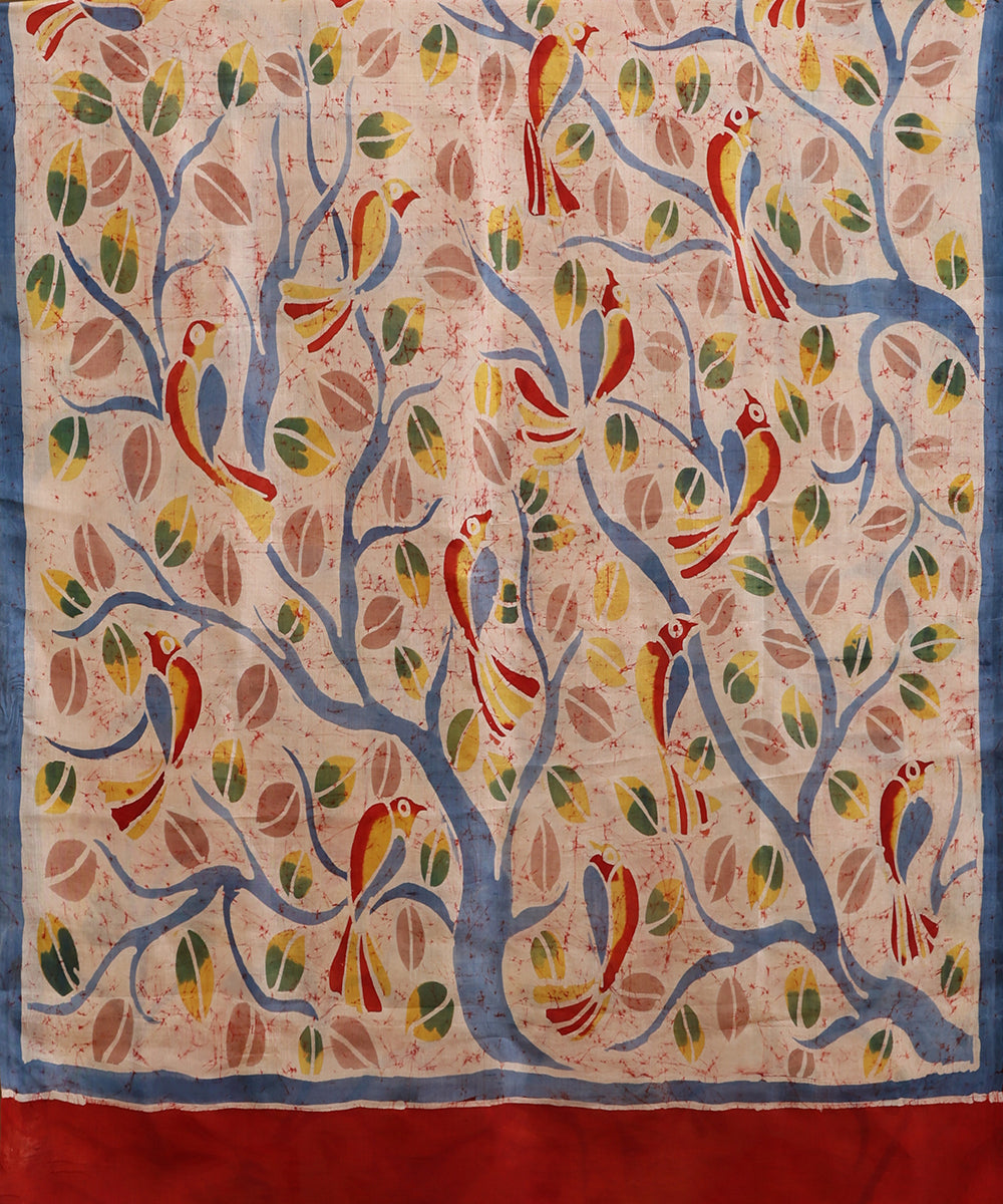 Handloom_Light_Peach_Hand_Batik_Mulberry_Silk_Saree_WeaverStory_05