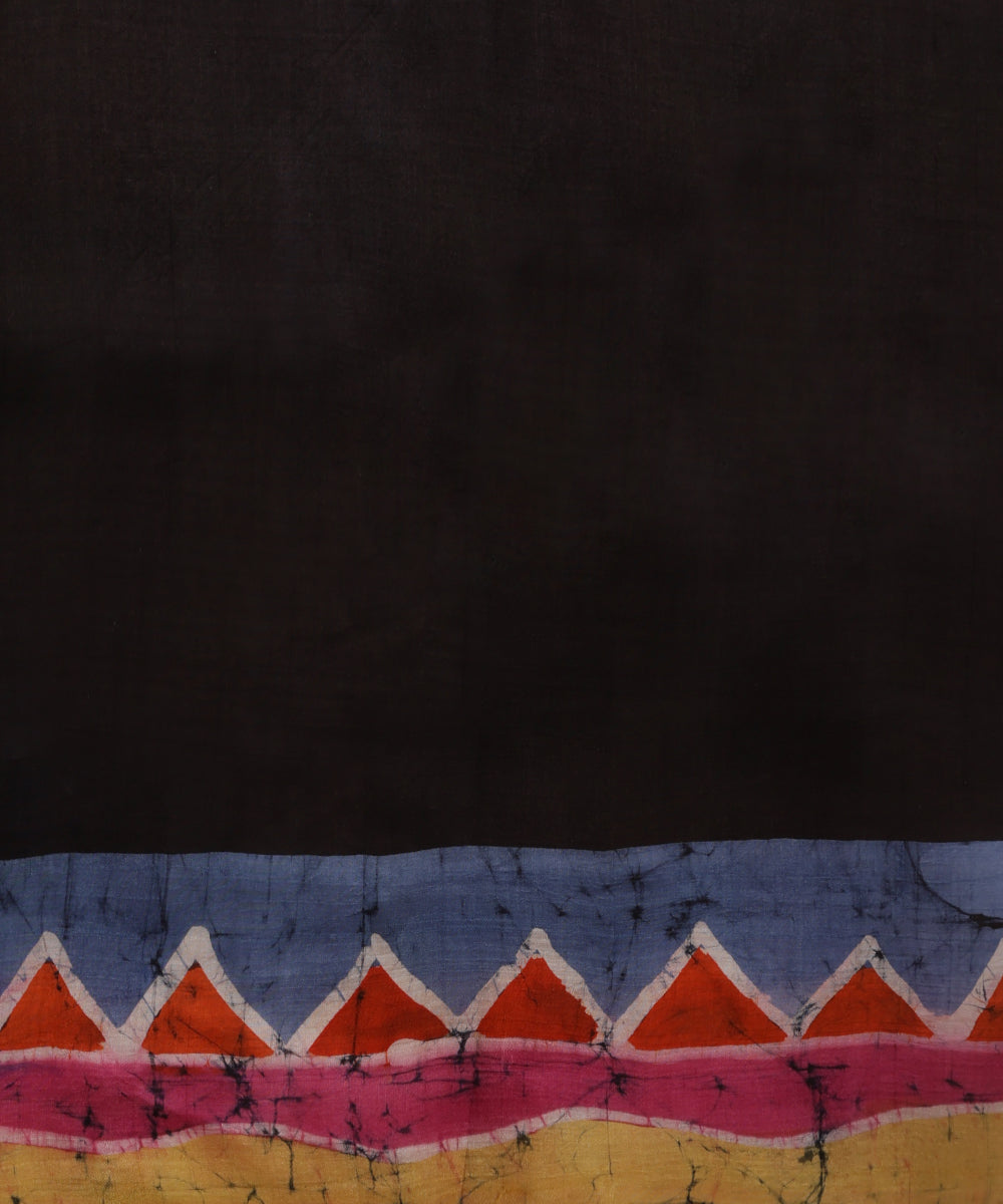 Handloom_Blue_Green_Hand_Batik_Mulberry_Silk_With_Floral_Motif_Saree_WeaverStory_06