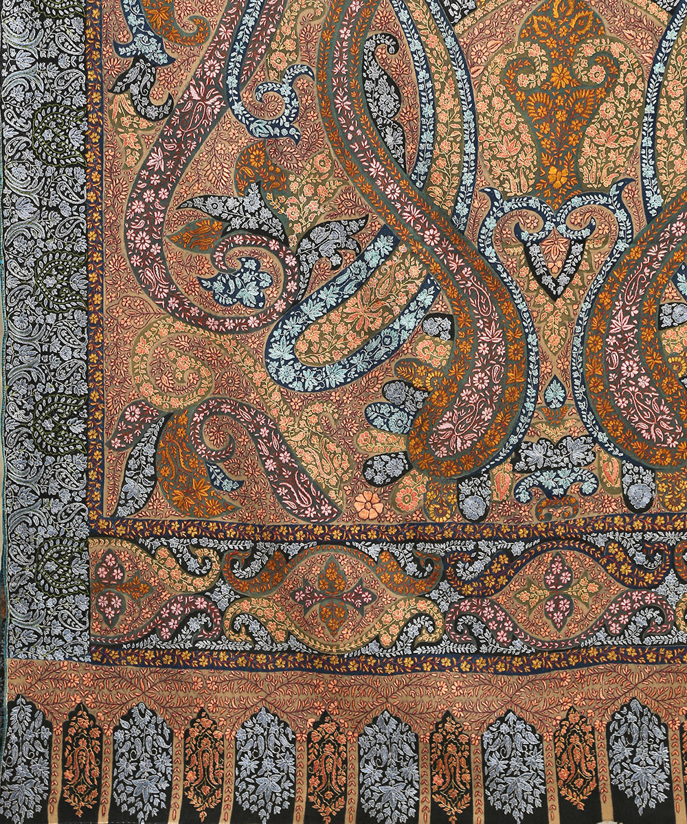 Handwoven_Brown_Pure_Pashmina_Shawl_With_Kalamkari_WeaverStory_03