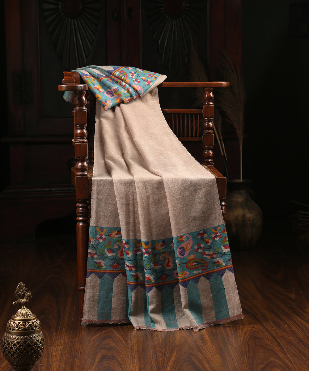 Handwoven_Beige_Kani_Pala_Pure_Pashmina_Shawl_WeaverStory_01
