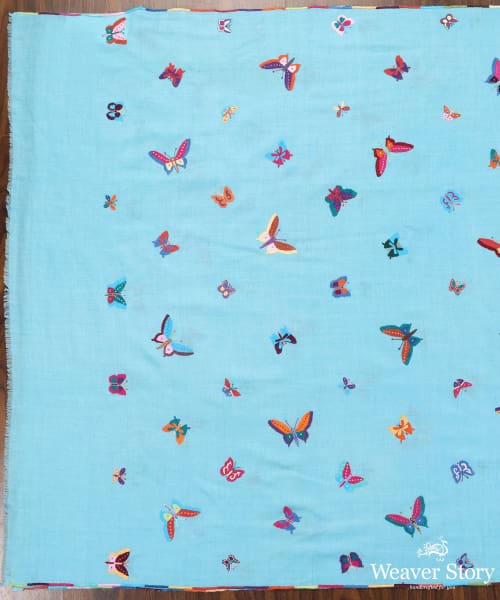 Handwoven_Sky_Blue_Pure_Pashmina_Shawls_Butterfly_With_Paper_Mache_Work_WeaverStory_02