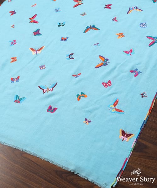 Handwoven_Sky_Blue_Pure_Pashmina_Shawls_Butterfly_With_Paper_Mache_Work_WeaverStory_03