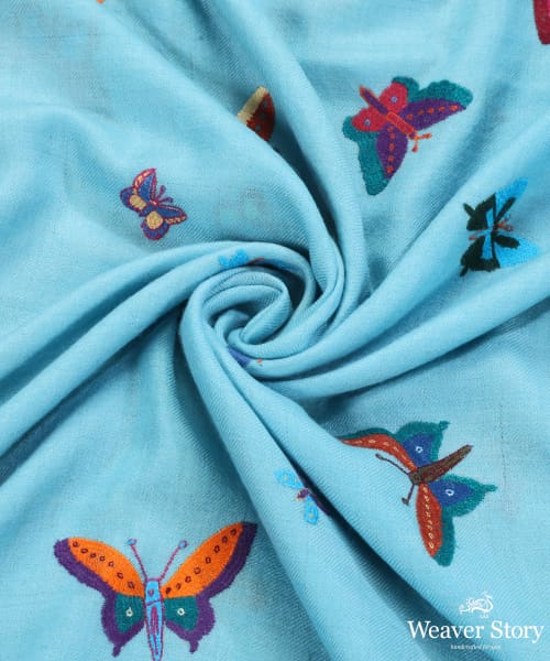 Handwoven_Sky_Blue_Pure_Pashmina_Shawls_Butterfly_With_Paper_Mache_Work_WeaverStory_05