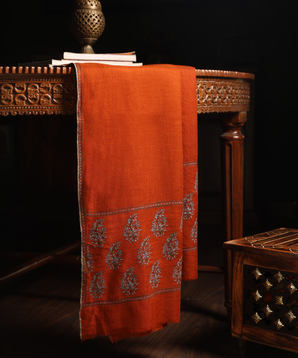 Handwoven_Rust_Pure_Pashmina_Shawl_With_Palla_Booti_WeaverStory_01