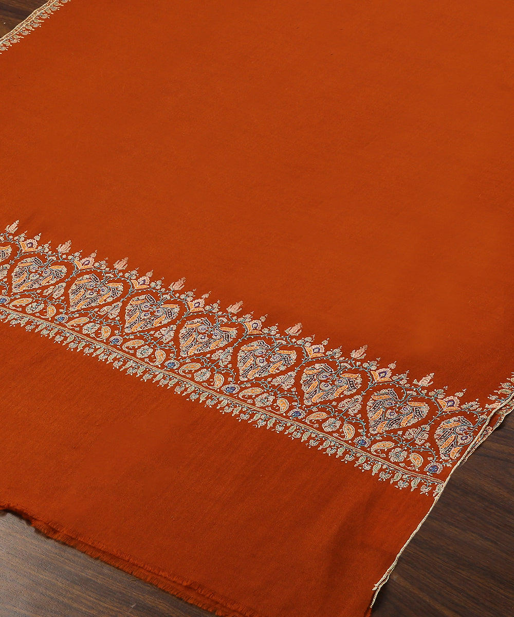 Rust_Handwoven_Pure_Pashmina_Shawl_With_Soznikari_Work_WeaverStory_03