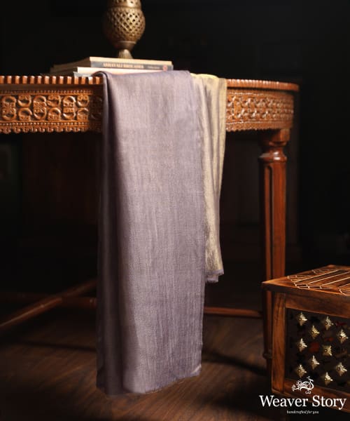 Handwoven_Grey_Double_Shade_Pure_Pashmina_Tilla_Shawl_WeaverStory_01