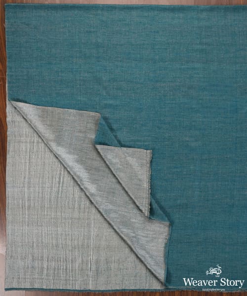 Handwoven_Teal_Double_Shade_Pure_Pashmina_Tilla_Shawl_WeaverStory_05