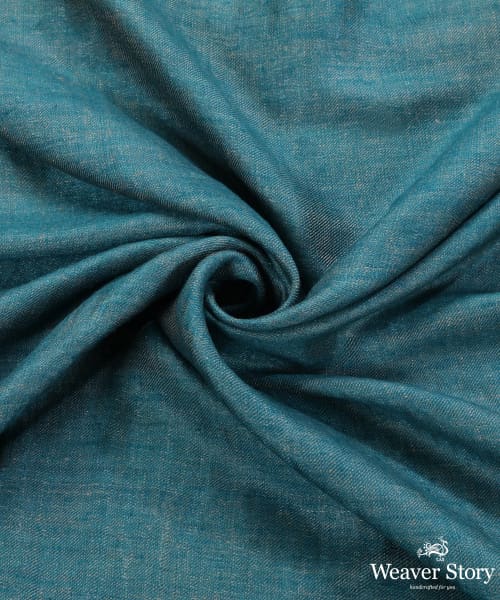Handwoven_Teal_Double_Shade_Pure_Pashmina_Tilla_Shawl_WeaverStory_06