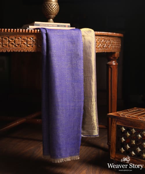 Handwoven_Blue_Double_Shade_Pure_Pashmina_Tilla_Shawl_WeaverStory_01