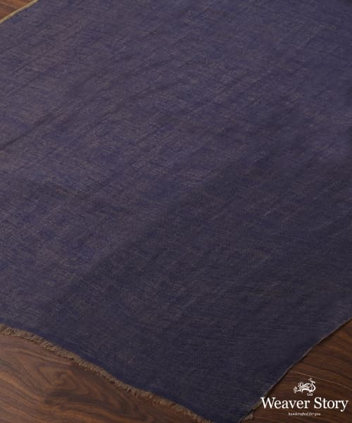 Handwoven_Navy_Blue_Double_Shade_Pure_Pashmina_Tilla_Shawl_WeaverStory_03