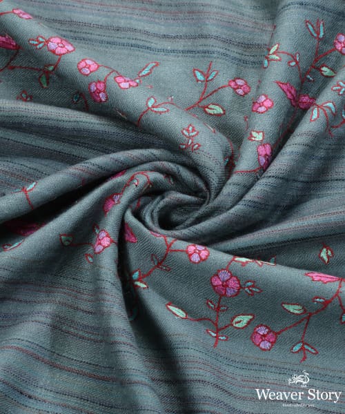 Handwoven_Turqoise_Pure_Pashmina_Stole_With_Paper_Mache_Work_WeaverStory_05