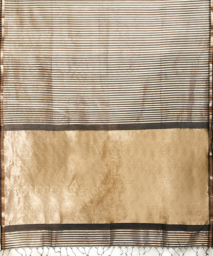 Black_And_Gold_Handloom_Cotton_Tissue_Striped_Maheshwari_Saree_WeaverStory_04