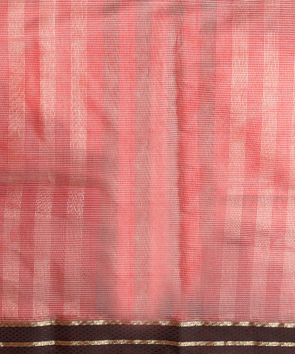 Beige_And_Maroon_Handloom_Pure_Cotton_Silk_Maheshwari_Saree_With_Stripes_And_Black_Resham_Border_WeaverStory_05