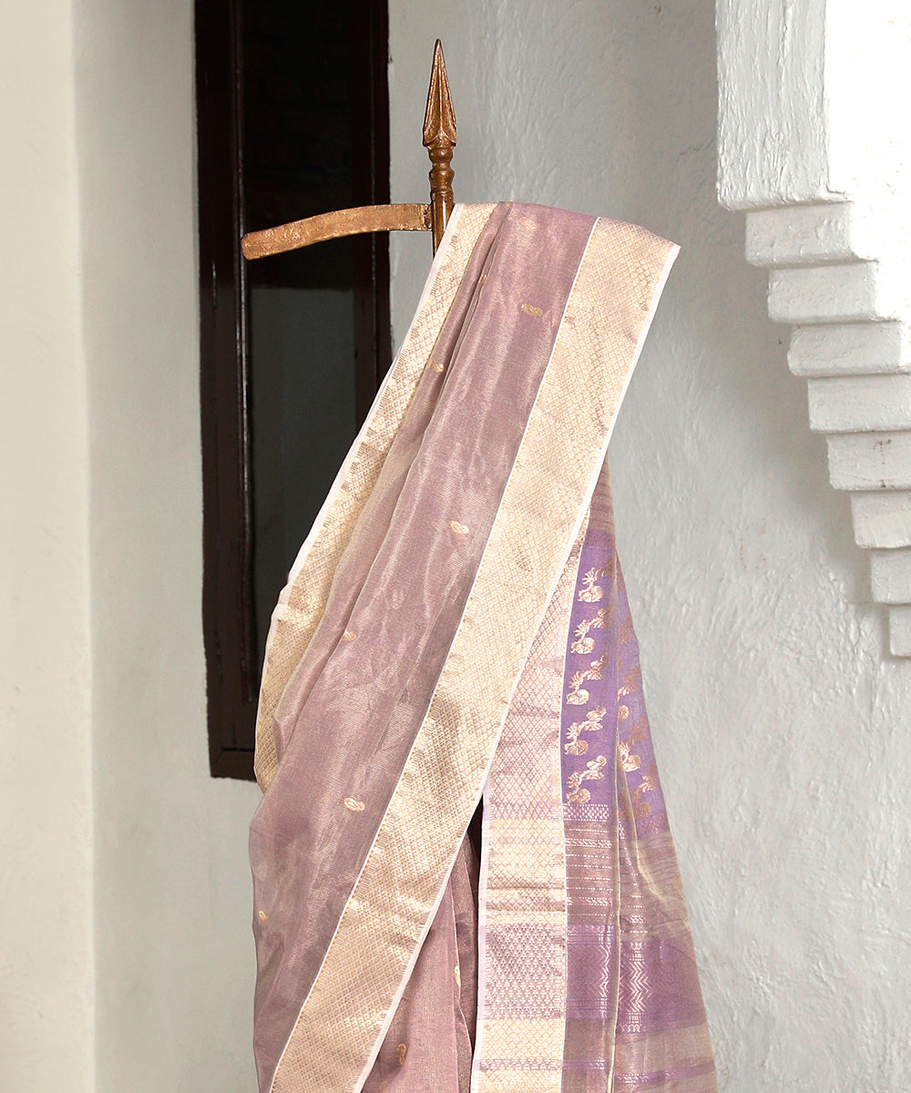 Handloom_Light_Mauve_Pure_Tissue_Silk_Maheshwari_Saree_With_Zari_Border_WeaverStory_02