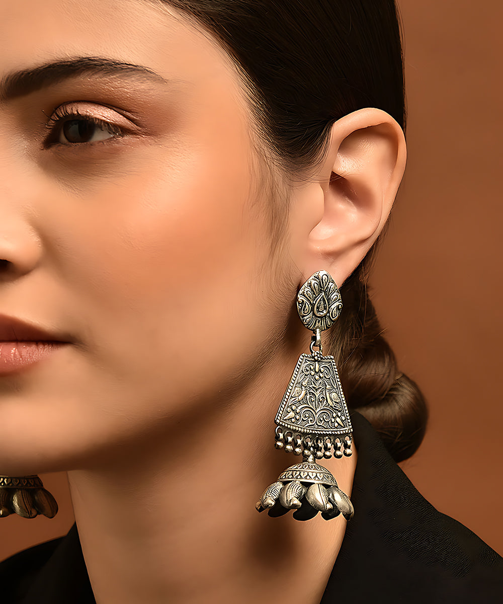 Nairit_Handcrafted_Pure_Silver_Floral_Earrings_WeaverStory_02